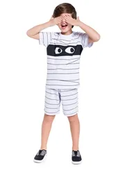 PIJAMA CURTO  MÚMMIA LISTRADO