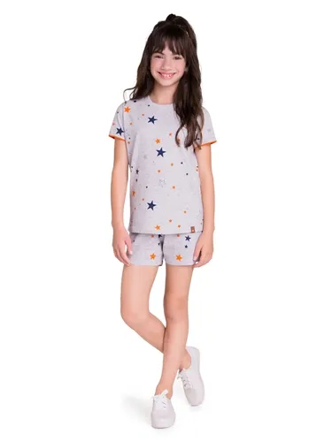 PIJAMA BLUSA C/SHORT DETALHE ESTRELA VEGGI 20120015