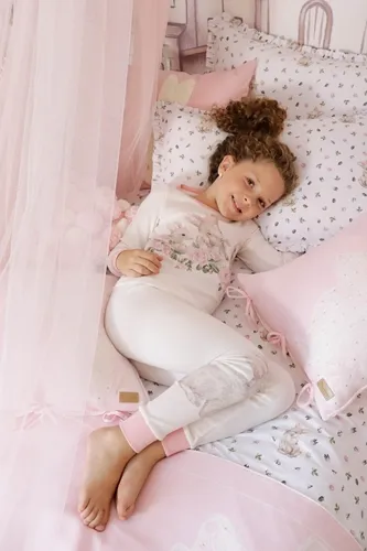 PIJAMA BLUSA C/CALÇA ESTAMPA COELHO DETALHE ROSA PITUCHINHUS 24454