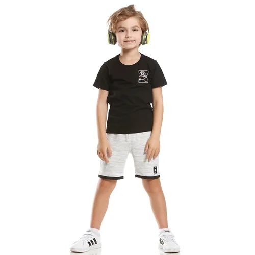 CONJUNTO CAMISETA COM SHORT MOLETINHO MESCLA BANANA DANGER 47263