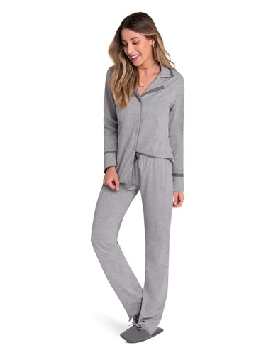 PIJAMA BLUSA MANGA COMPRIDA COM CALÇA VEGGI 20130049