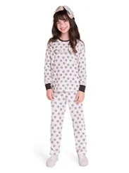 PIJAMA BLUSA MANGA COMPRIDA COM CALÇA ESTAMPA POA VEGGI 20130057