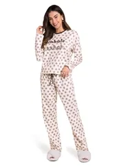 PIJAMA MANGA COMPRIDA COM CALÇA ESTAMPA POA VEGGI 20130056