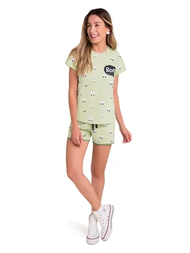 PIJAMA BLUSA COM SHORT ESTAMPA OLHOS DIVERTIDOS VEGGI 20120024