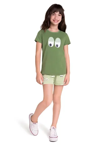 PIJAMA BLUSA COM SHORT ESTAMPA OLHOS DIVERTIDOS VEGGI 20120025