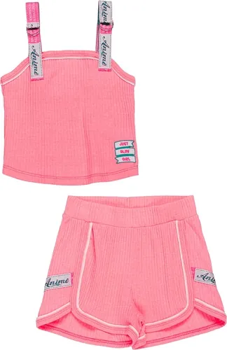 CONJUNTO BLUSA E SHORT ROSA