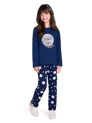 PIJAMA BLUSA ALGODÃO MANGA COMPRIDA COM CALÇA ESTAMPA POA 20130008