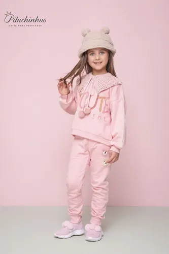 BLUSA MOLETOM CUTE TIME BORDADO URSO CROCHÊ PITUCHINHUS 24069
