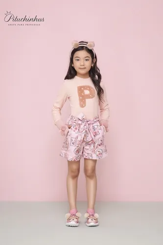 SHORT TRICOLINE ESTAMPA QUADROS PITUCHINHUS 24038
