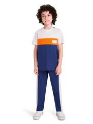 PIJAMA BLUSA COM CALÇA DETALHE NA COR LARANJA VEGGI 20130067