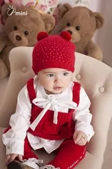 TOUCA TRICOT CRISTAIS POMPOM PMINI 24538