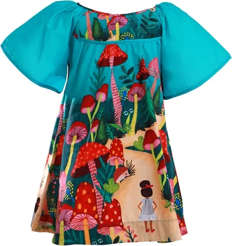 VESTIDO DECOTE CIGANO ESTAMPA BARRADO CAMINHO ENCANTADO MVT3282