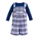 CONJUNTO BLUSA MANGA LONGA MARINHO COM JARDINEIRA XADREZ PRECOCE BCO3357