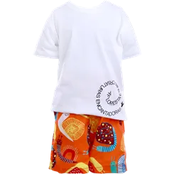 CONJUNTO BLUSA BRANCA COM BERMUDA ESTAMPA CARACOL PRECOCE MCO3360