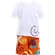CONJUNTO BLUSA BRANCA COM BERMUDA ESTAMPA CARACOL PRECOCE MCO3360