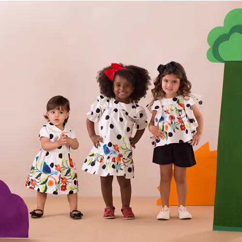 VESTIDO GOLINHA BARRADO CANTO DOS PASSAROS PRECOCE BVT3208