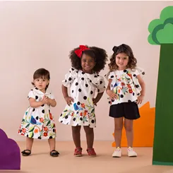 VESTIDO GOLINHA BARRADO CANTO DOS PASSAROS PRECOCE BVT3208