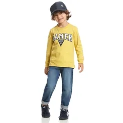 CONJUNTO CAMISETA COM CALÇA JEANS BANANA DANGER 47213
