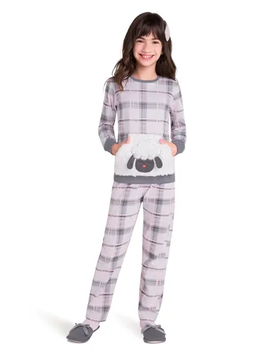 PIJAMA BLUSA MANGA LONGA COM CALÇA DETALHE OVELHINHA VEGGI 20130045