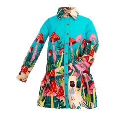 VESTIDO CARCELA BARRADO ESTAMPA CAMINHO ENCANTADO PRECOCE MVT3271
