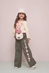 CALÇA CHINO WIDE LEG ESCRITO COLORIDO PITUCHINHUS 23754