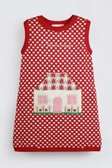 VESTIDO TRICOT CORAÇÕES BOLSO CASINHA PITUCHINHUS 24244