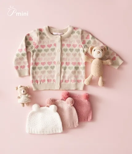 CASAQUETO TRICOT MULTI CORAÇÕES PMINI 24529