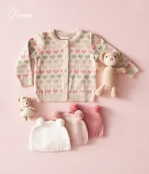 CASAQUETO TRICOT MULTI CORAÇÕES PMINI 24529