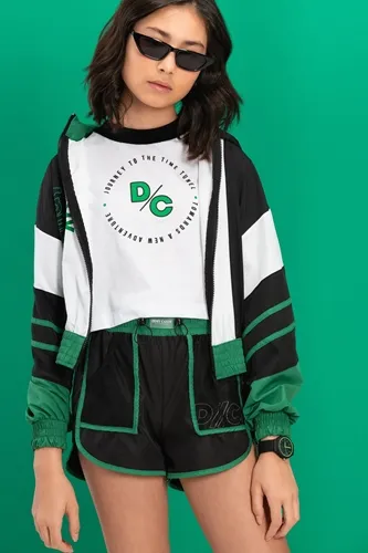 JAQUETA ESPORTIVA COM RECORTES PRETO/VERDE DIMY JAQ82982