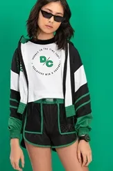 JAQUETA ESPORTIVA COM RECORTES PRETO/VERDE DIMY JAQ82982