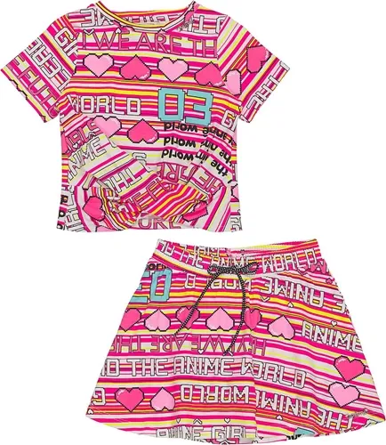CONJUNTO BLUSA C/ SAIA ANIMETRONIC