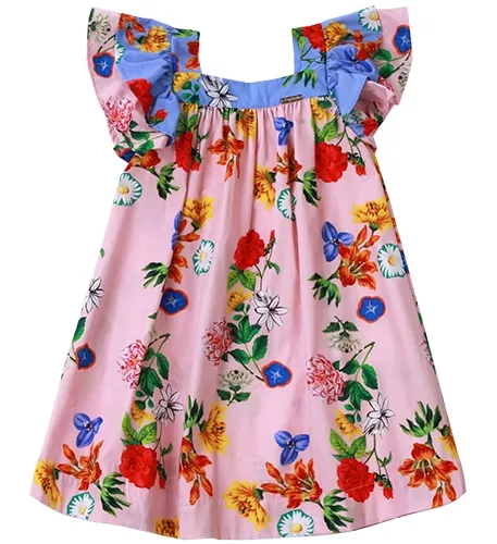 VESTIDO BABADOS DUPLOS CAVA FLOR HORTENCIA PRECOCE M1VT3472