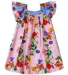 VESTIDO BABADOS DUPLOS CAVA FLOR HORTENCIA PRECOCE M1VT3472