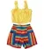 CONJUNTO BLUSA ALÇA AMARELA FRANZIDA LISTRAS DE CROCHE PRECOCE LCJ3520