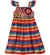 VESTIDO ALÇA ESTAMPA FLOR DE CROCHE E LISTRA CROCHE PRECOCE M1VT3480