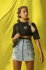 T-SHIRT CROPPED OVER COM TIRAS DE AMARRAÇÃO DIMY TSH83175