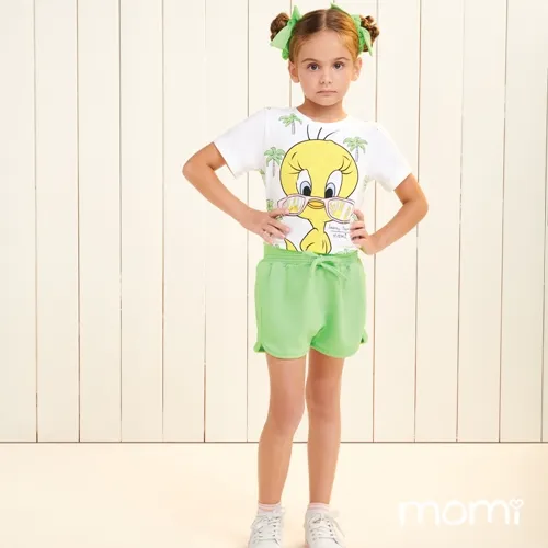 CONJUNTO BLUSA E SHORT LOONEY TUNES PIUPIU