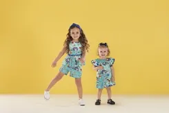 VESTIDO PALA E BABADO ESTAMPA PLANETA PRECOCE BVT3418