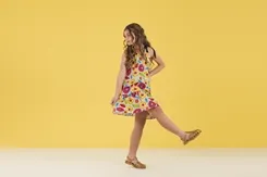 VESTIDO BABADO ESTAMPA RODA DE FLORES LVT3555