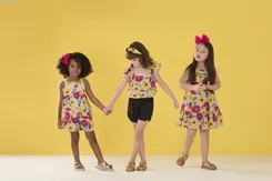 CONJUNTO VIES LATERAIS ESTAMPA RODA DE FLORES PRECOCE M6CJ3441
