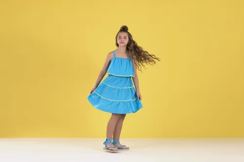 VESTIDO BABADOS NO GALLES PRECOCE LVT3551
