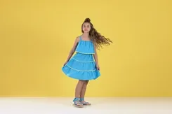VESTIDO BABADOS NO GALLES PRECOCE LVT3551