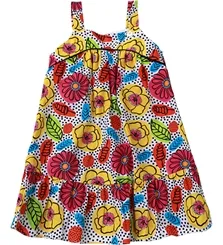 VESTIDO PALA ABAULADA ESTAMPA RODA DE FLORES PRECOCE M1VT3478