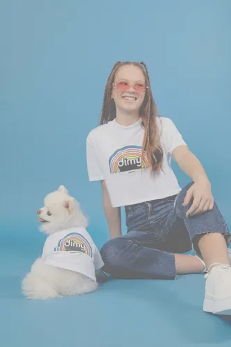 T-SHIRT CROPPED  OVER COM ESTAMPA ARCO IRIS DIMY TSH83127