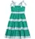 VESTIDO RECORTES MARGARIDAS FUNDO VERDE E BRANCO PRECOCE M6VT3509