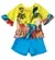 CONJUNTO BLUSA BABADO NAS MANGAS COM SHORT ESTAMPA MINHA CASA TEM RODINHAS PRECOCE M6CJ3453
