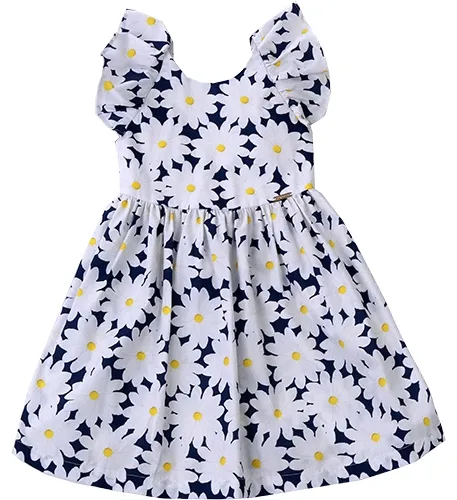 VESTIDO DECOTE COSTAS ESTAMPA MARGARIDAS PRECOCE M1VT3498