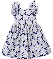VESTIDO DECOTE COSTAS ESTAMPA MARGARIDAS PRECOCE M1VT3498