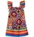 VESTIDO BABADO E AMARRAÇÃO ESTAMPA FLOR DE CROCHE E LISTRAS DE CROCHE PRECOCE M6VT3505