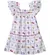 VESTIDO LARGUINHO BABADO QUADRINHOS ESTAMPA FLORES DO CAMPO PRECOCE M6VT3469